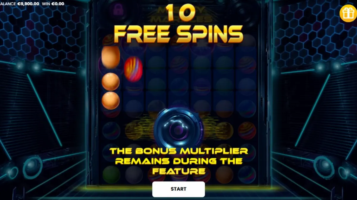 Neon cosmic theme ng Mighty Marbles slot game